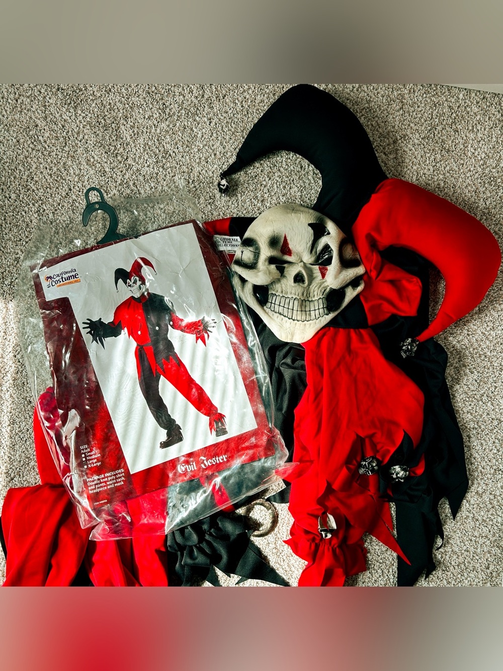California Costumes Evil Jester Adult Large #00746 Y2K Halloween Costume